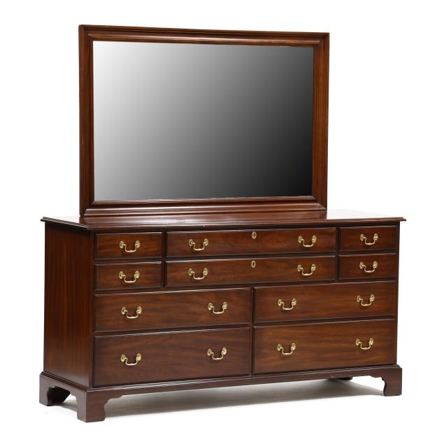 henkel-harris-chippendale-style-mahogany-dresser-with-mirror