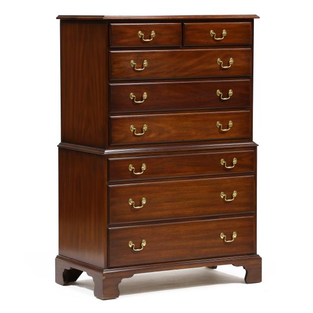 henkel-harris-chippendale-style-mahogany-chest-on-chest