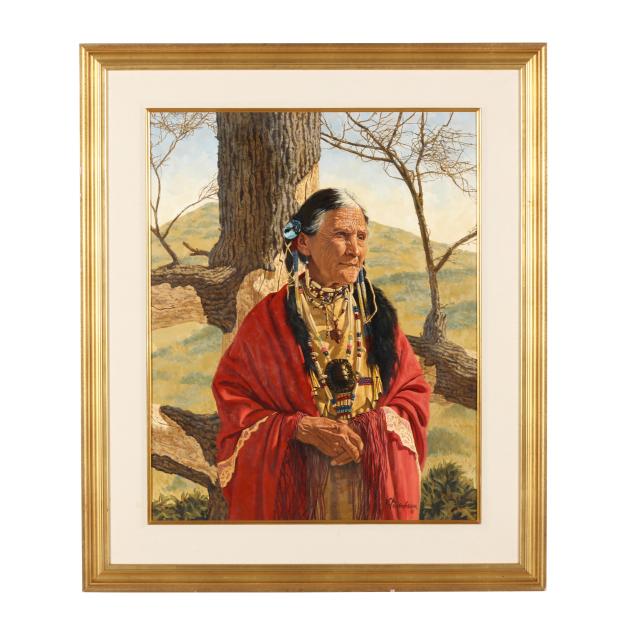 robert-tanenbaum-american-b-1936-portrait-of-a-native-american-woman