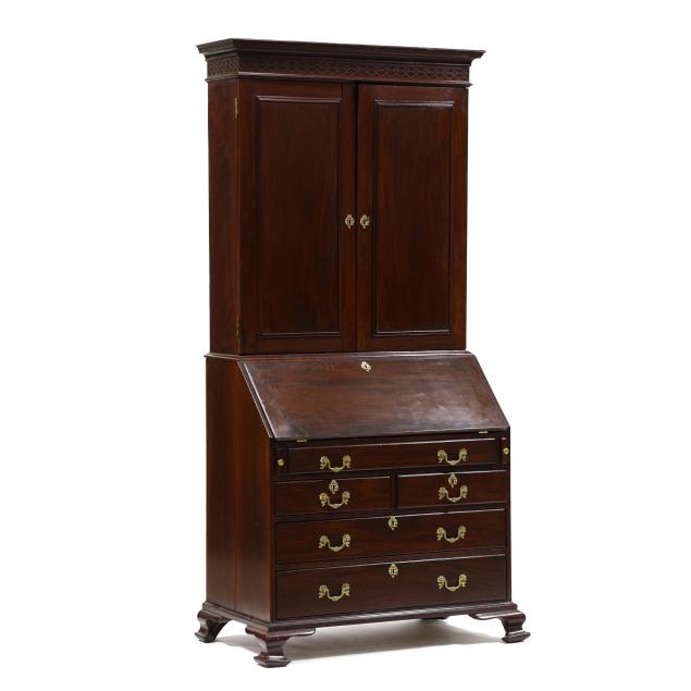 virginia-chippendale-mahogany-desk-and-bookcase