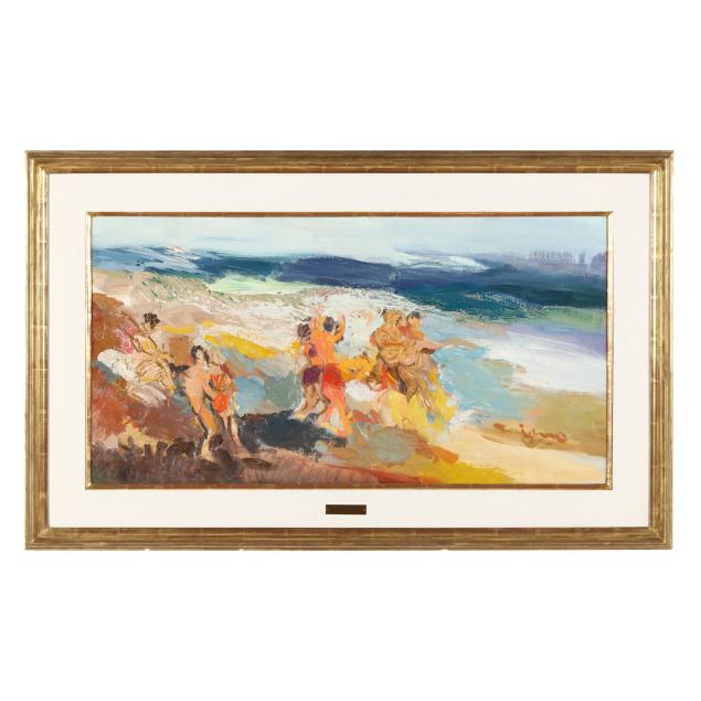 eugenius-pilawa-polish-b-1925-i-bathers-on-the-beach-i