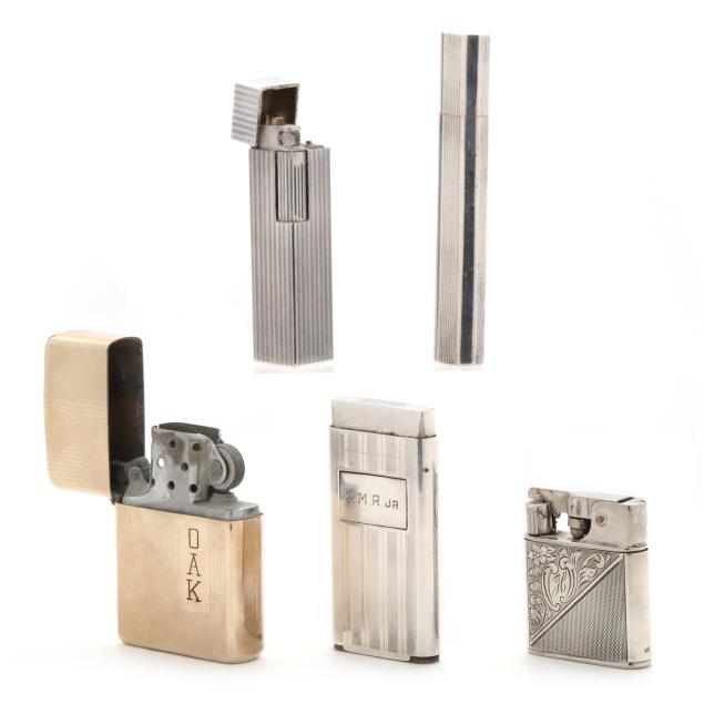 five-vintage-silver-and-plated-metal-lighters