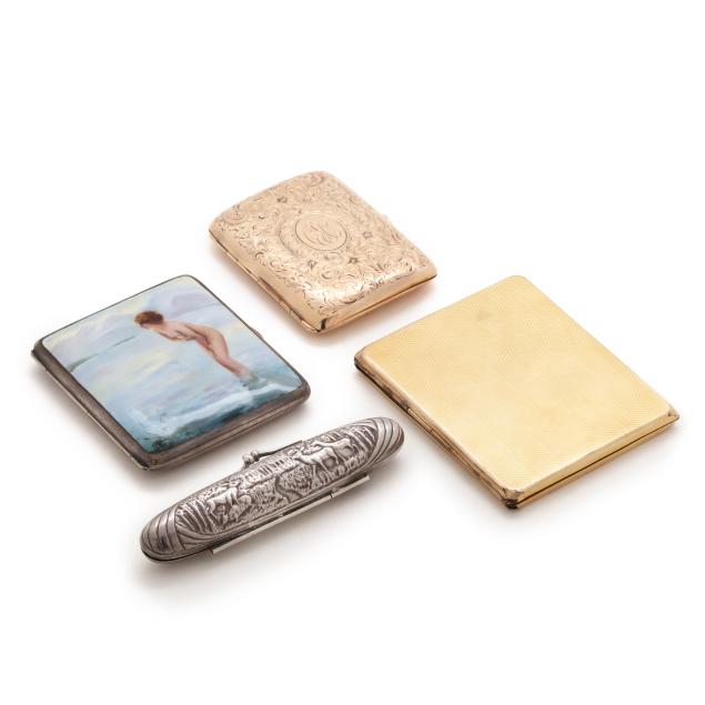 four-silver-plated-and-gold-plated-cigarette-and-cigar-cases