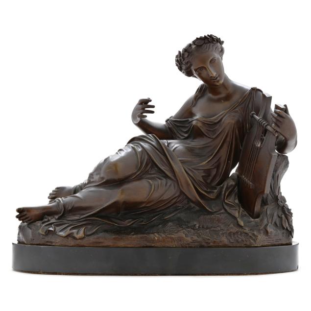 a-french-patinated-bronze-figure-of-a-muse-with-lyre