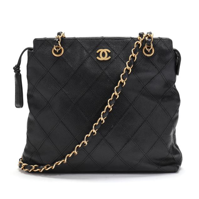 vintage-chanel-quilted-lambskin-tote-in-black