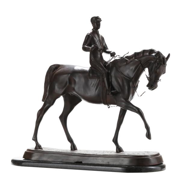 after-pierre-jules-mene-french-1810-1879-bronze-horse-and-jockey