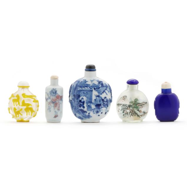 a-group-of-five-chinese-snuff-bottles