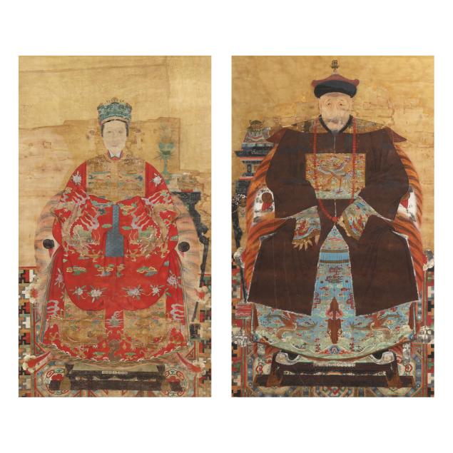 a-magnificent-pair-of-chinese-ancestor-portrait-paintings-on-silk