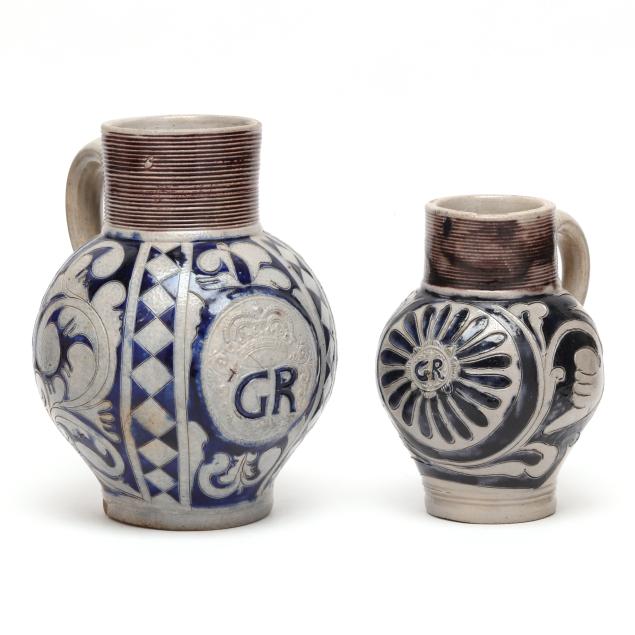 two-westerwald-stoneware-jugs