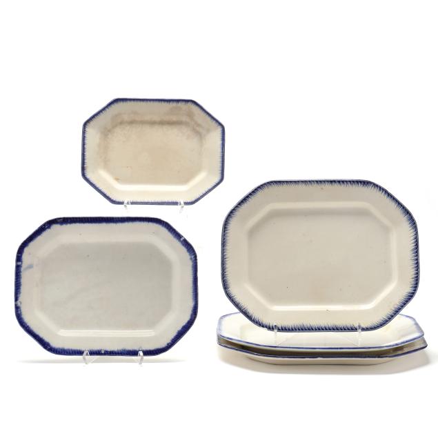 five-octagonal-blue-feather-embossed-edge-platters