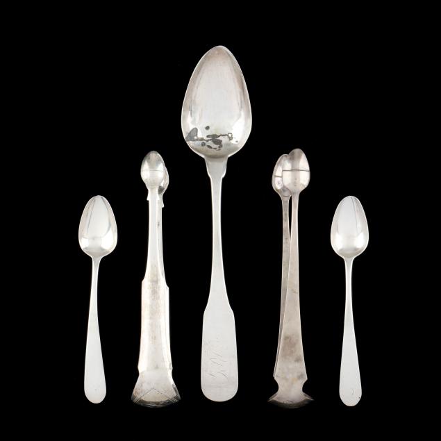 five-pieces-of-coin-silver-flatware-mark-of-cowan