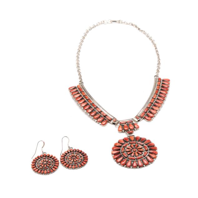 a-southwestern-sterling-silver-and-coral-suite