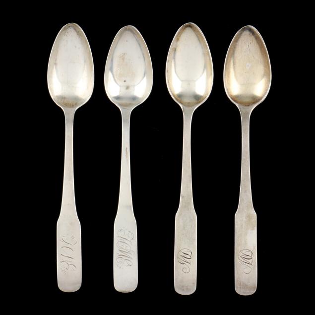 two-pairs-of-early-virginia-coin-silver-teaspoons-mark-of-henry-white