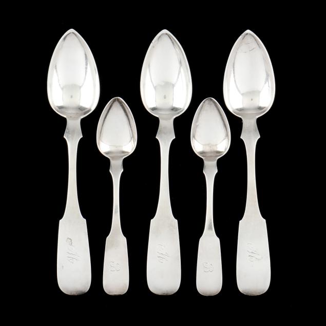 five-coin-silver-spoons-mark-of-william-h-white