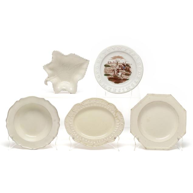 a-group-of-five-creamware-plates