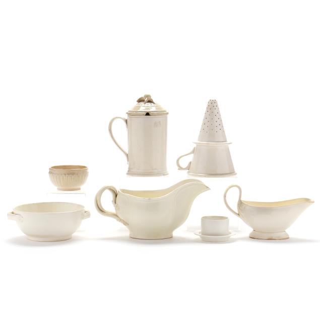 a-group-of-seven-assorted-creamware-utilitarian-items