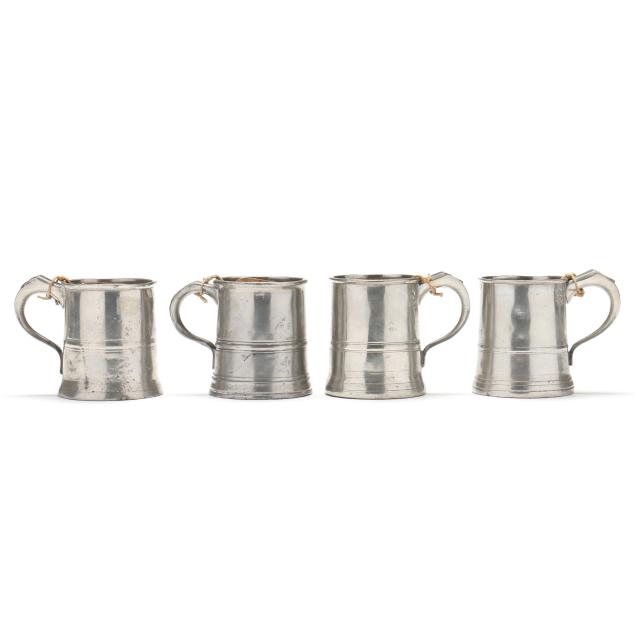 four-antique-continental-pewter-mugs