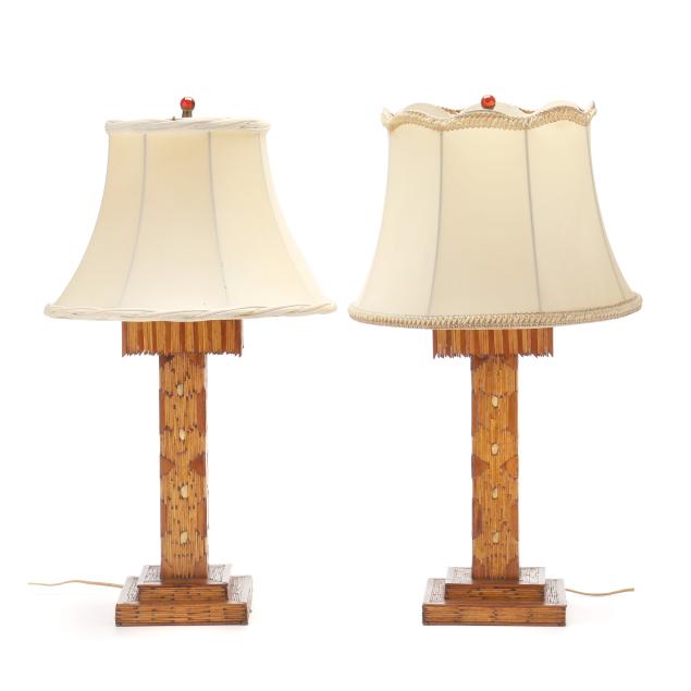 pair-of-folky-tramp-work-matchstick-table-lamps