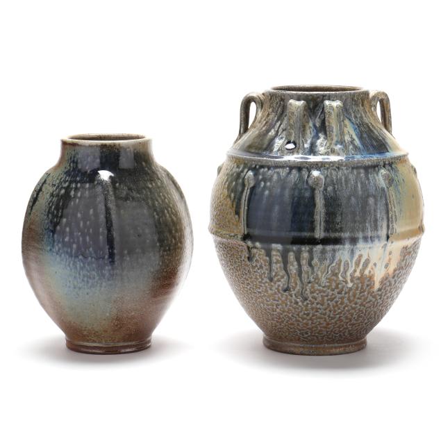 ben-owen-iii-seagrove-nc-two-stoneware-vases