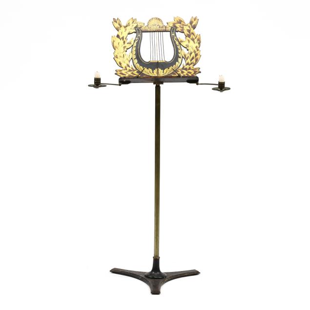 antique-paint-decorated-brass-and-iron-music-stand