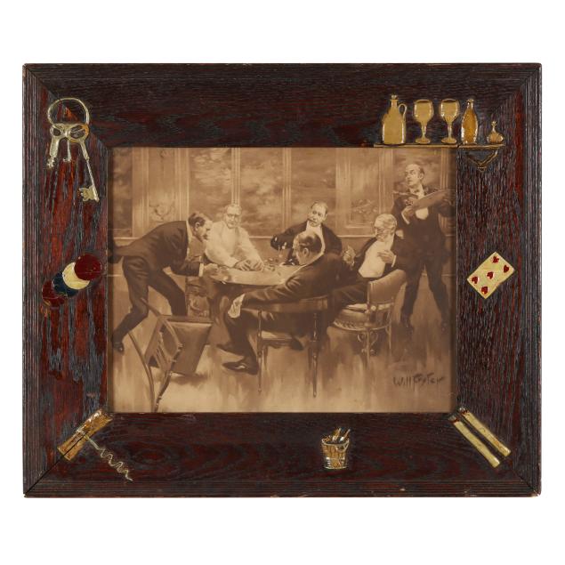 william-frederick-foster-american-1883-1953-framed-print-of-card-players-in-a-vintage-frame