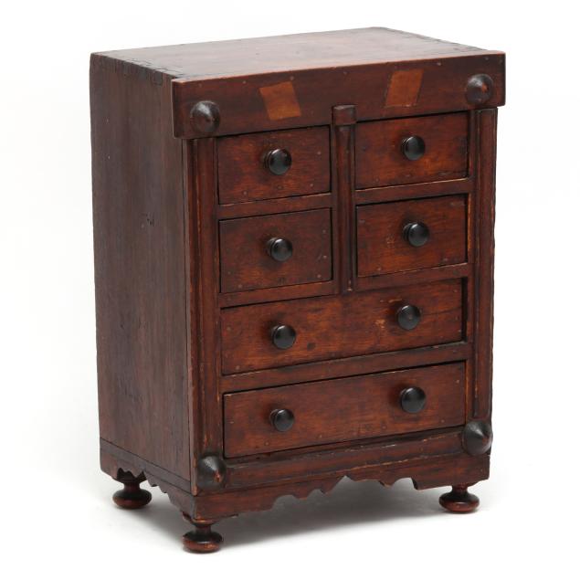 folky-american-inlaid-walnut-child-s-chest-of-drawers