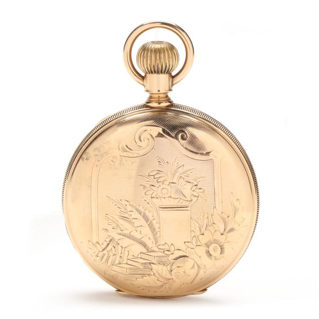 antique-gold-hunter-case-pocket-watch-hampden