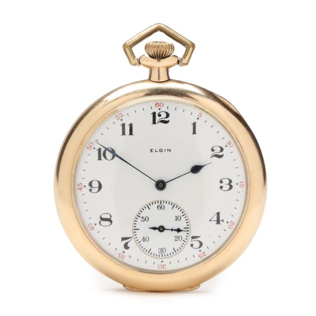 antique-gold-open-face-pocket-watch-elgin