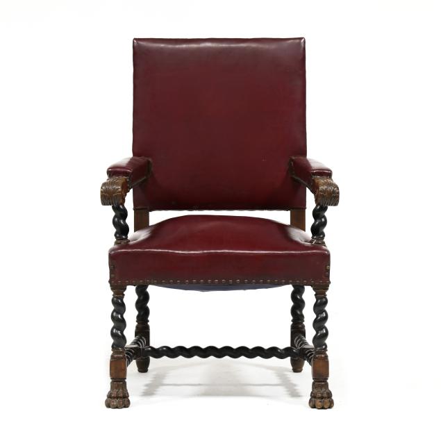 edwardian-carved-and-ebonized-walnut-library-chair