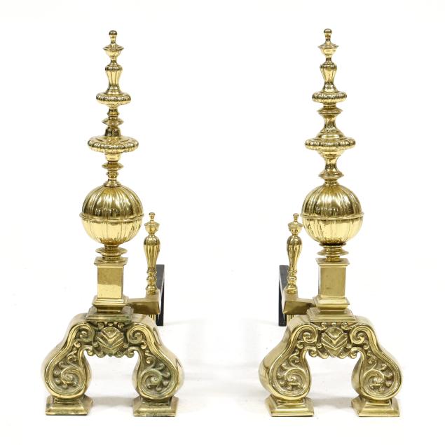 pair-of-continental-style-brass-andirons