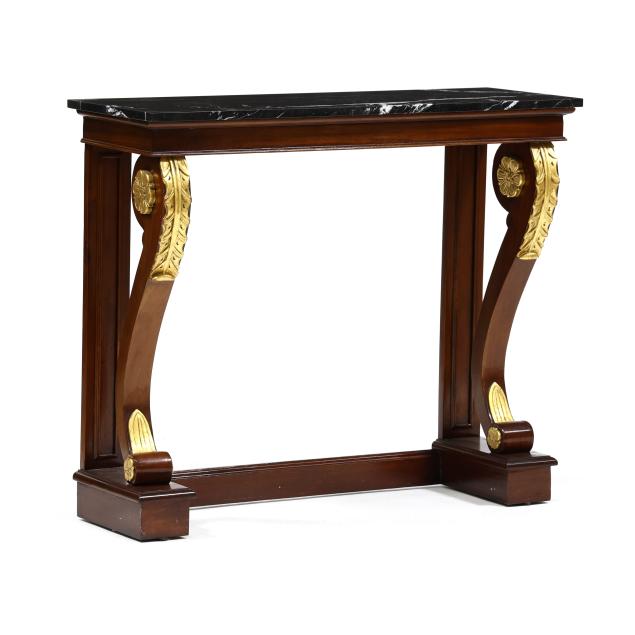 neoclassical-style-parcel-gilt-mahogany-marble-top-console-table