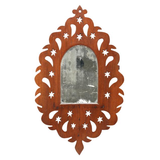 folk-carved-walnut-mirror-with-star-motif