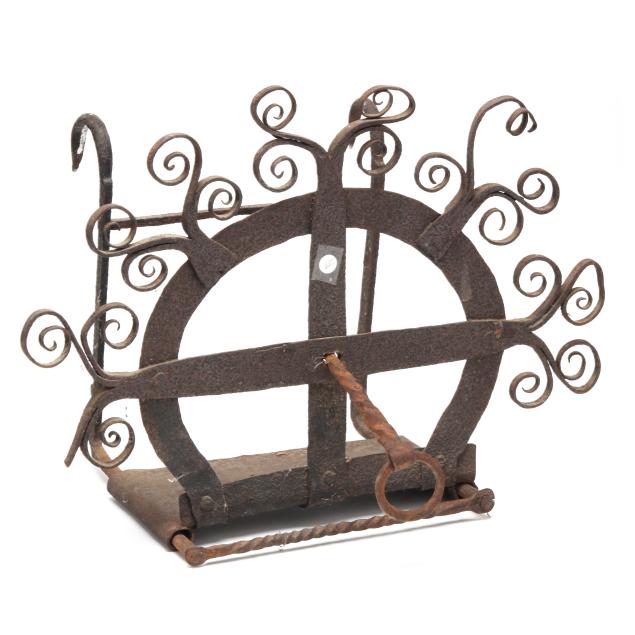 antique-wrought-iron-bar-grate-toaster