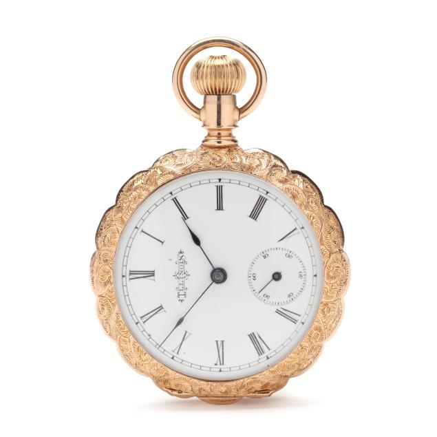 antique-gold-open-face-pocket-watch-illinois