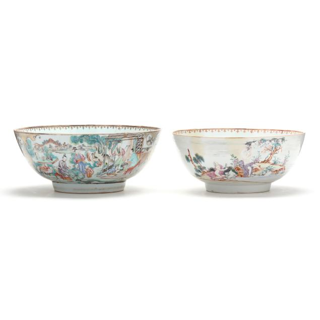 two-chinese-export-porcelain-punch-bowls