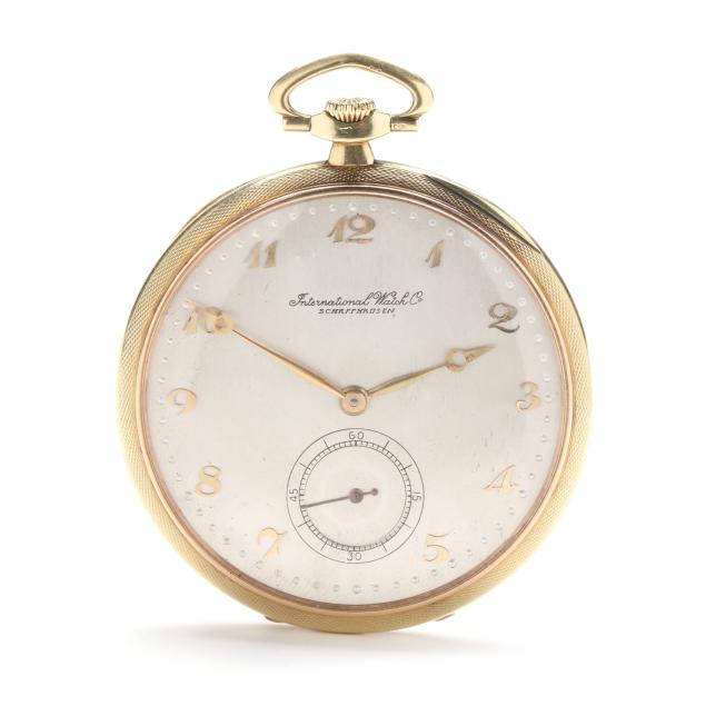 antique-gold-open-face-pocket-watch-international-watch-co