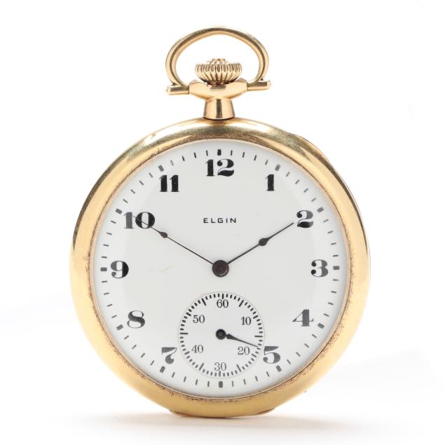 antique-gold-open-face-pocket-watch-elgin