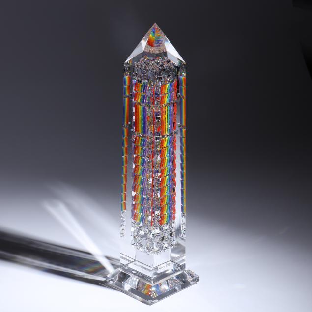 jon-kuhn-american-b-1949-i-rainbow-tower-i-commissioned-crystal-obelisk-sculpture