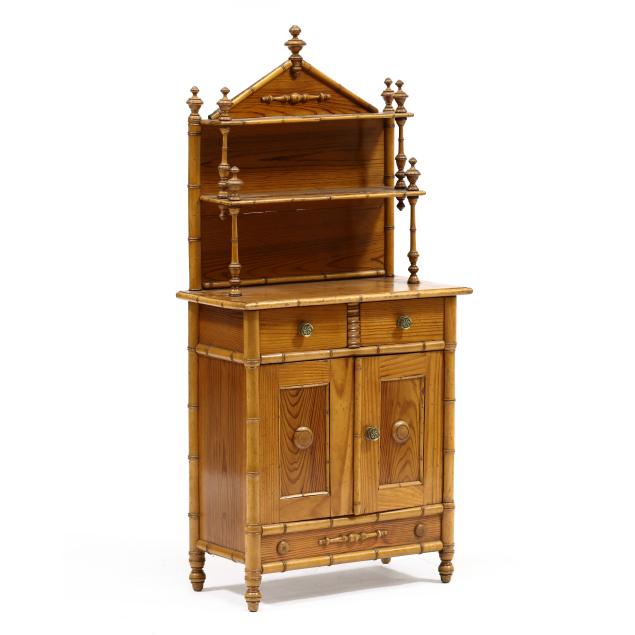 edwardian-child-s-pine-faux-bamboo-step-back-cupboard