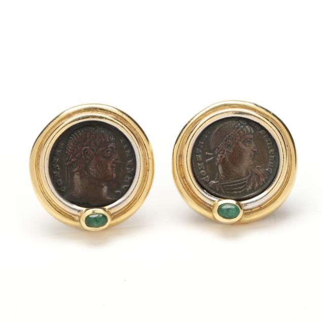 pair-of-gem-set-coin-earrings