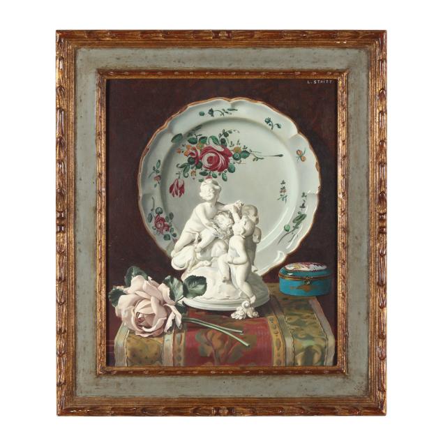 louis-adolphe-stritt-french-1886-1963-still-life-with-porcelain-figural-and-rose