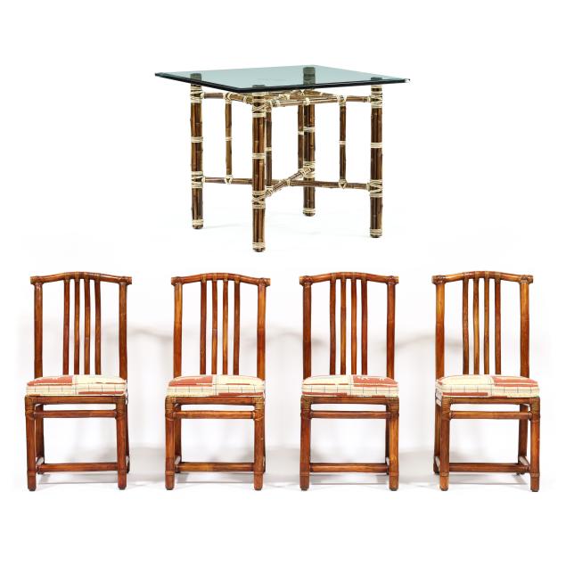 thomas-mcguire-bamboo-breakfast-table-and-four-chairs