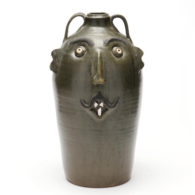 sid-luck-seagrove-nc-tall-face-jug