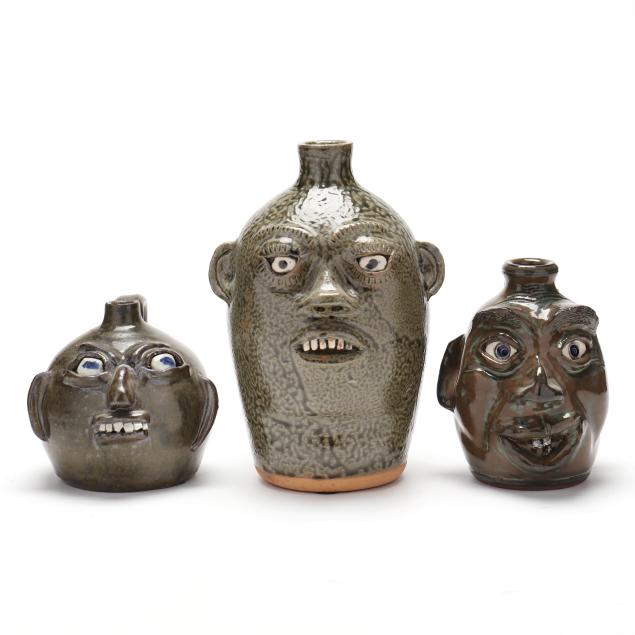 a-g-meaders-white-county-ga-face-jug-and-two-other-potters