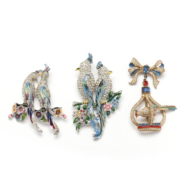 a-group-of-vintage-bird-fashion-brooches