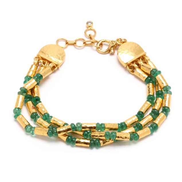 multi-strand-high-karat-gold-and-emerald-bead-i-vertigo-i-bracelet-gurhan