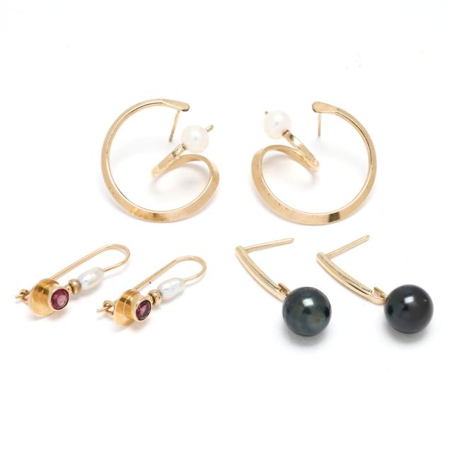 three-pairs-of-pearl-earrings