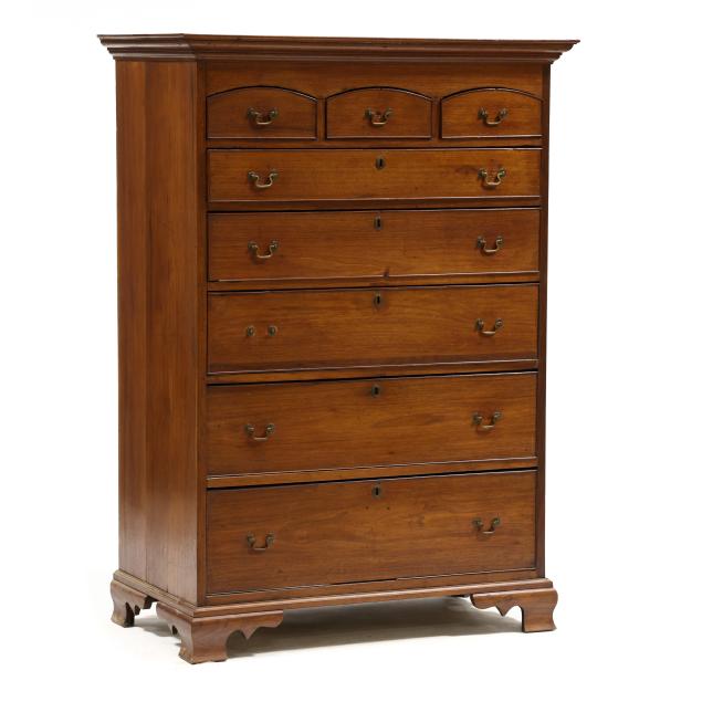 north-carolina-chippendale-walnut-semi-tall-chest-of-drawers