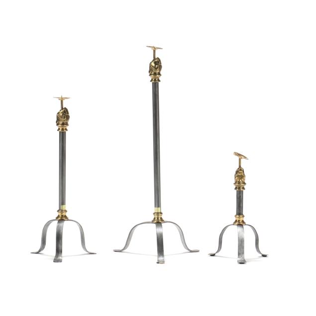 maitland-smith-set-of-brass-mounted-pricket-candlesticks