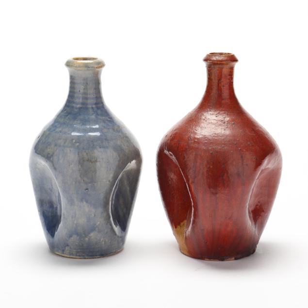 log-cabin-pottery-1927-1932-guilford-county-nc-two-pinch-bottles